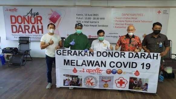 Donor darah digelar Apollo Gadget Store WTC, gerakan melawan Covid-19. (Foto: Istimewa)