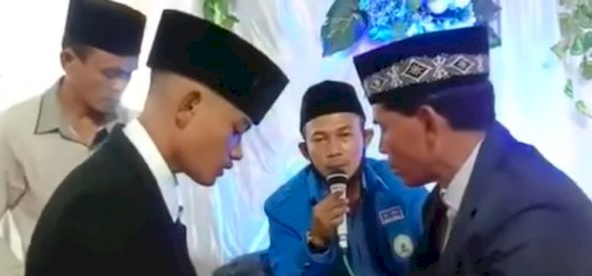 Akad nikah pengantin di Bima berakhir kisruh karena pengantin pria ditendang ayah mertua. (Foto: Istimewa)