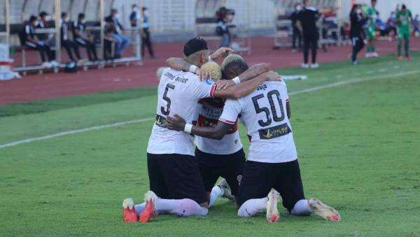 Selebrasi pemain Madura United di laga lawan PSS Sleman. (Foto: Istimewa)