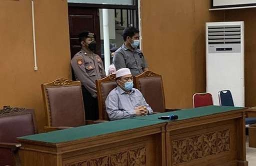 Yahya Waloni saat menjalani sidang praperadilan terkait penangkapan dirinya di Pengadilan Negeri Jakarta Selatan. Yahya Waloni cabut gugatan praperadilan, cabut surat kuasa pengacara, dan minta maaf ke umat Nasrani. (Foto: Istimewa)