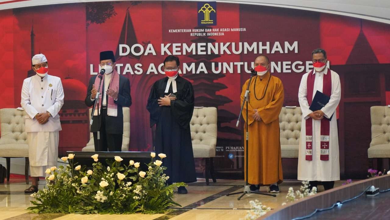 Doa bersama Kemenkumham untuk negeri. (Foto: Kemenkumham)