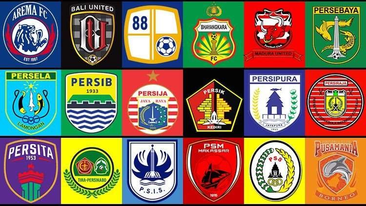 Logo klub yang bertanding di Liga 1. (Grafis: Istimewa)