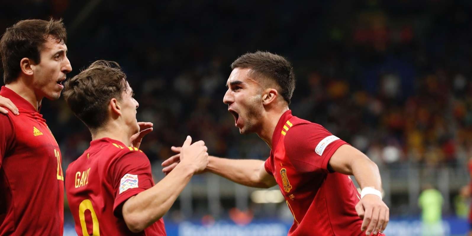 Ferran Torres melakukan selebrasi usai mencetak gol ke gawang Italia di UEFA Nations League, Kamis 7 Oktober 2021. (Foto: Istimewa)