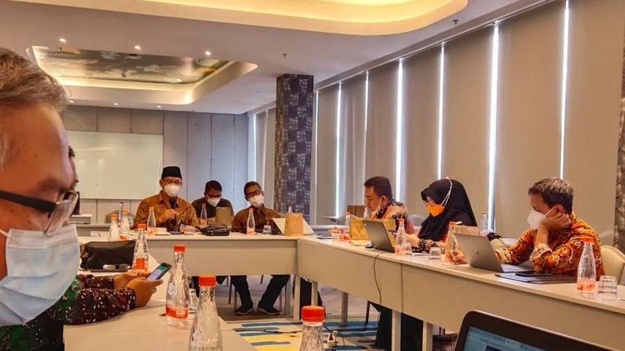 Rapat integrasi aplikasi Peduli Lindungi dan Siskopatuh. (Foto: Kemenag)