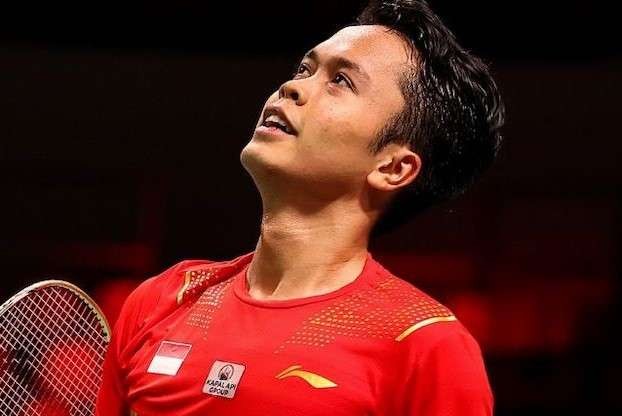 Tunggal putra Anthony Sinisuka Ginting menang dari Lu Guang Zu pada final Piala Thomas 2020. (Foto: PBSI)