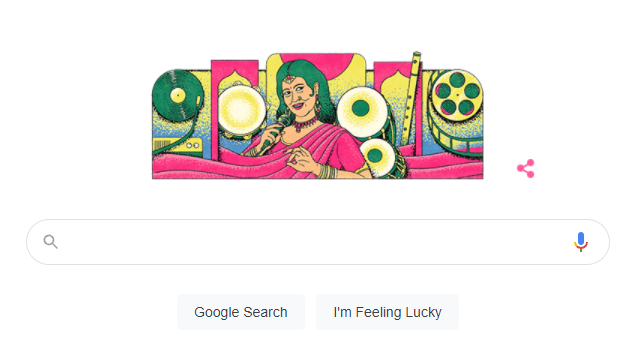 Ellya Khadam menghiasi Google Doodle hari ini, 23 Oktober 2021. (Foto: Tangkapan layar)