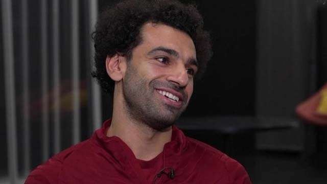 Mohameda Salah, bintang Liverpool, saat wawancara dengan Sky Sports Senin. ( Foto:Sky Sports)