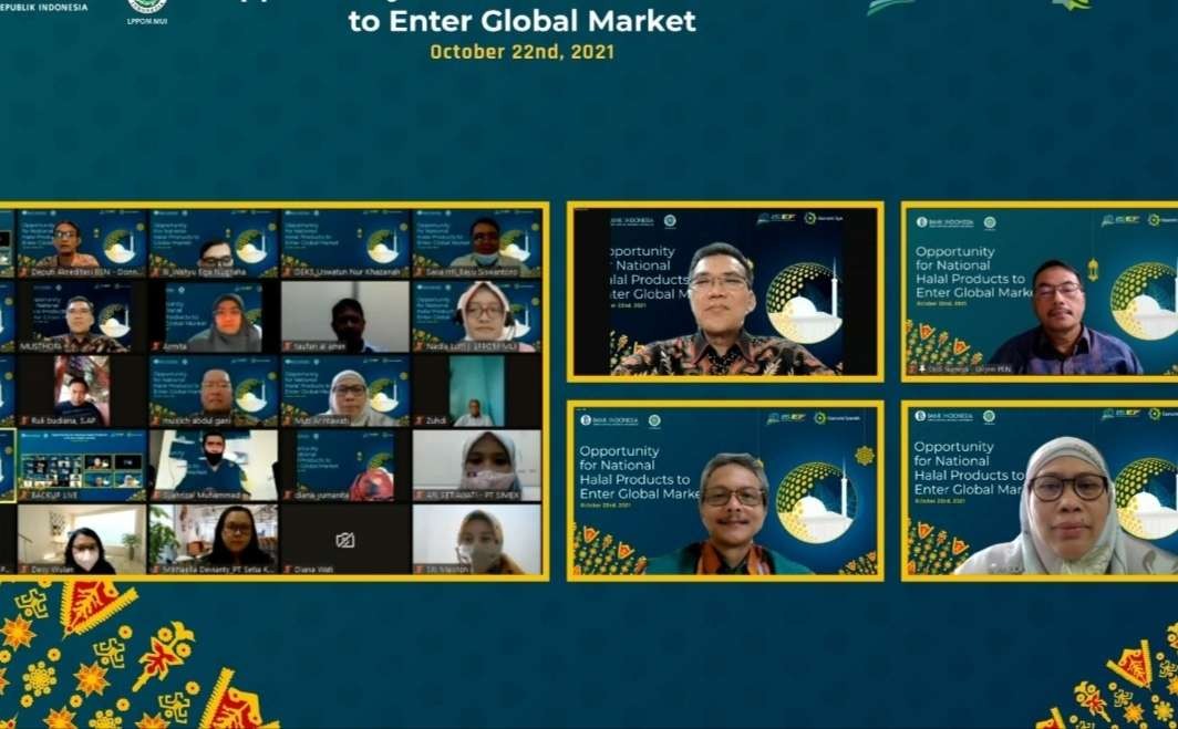 Webinar halal bertema “Opportunity for National Halal Products to Enter Global Market” pada 22 Oktober 2021. (Foto: mui-digital)