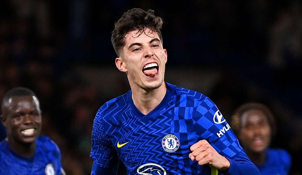 Ekspresi Kai Havertz usai mencetak gol ke gawang Southampton. (Foto: Twitter/@chelsefc)