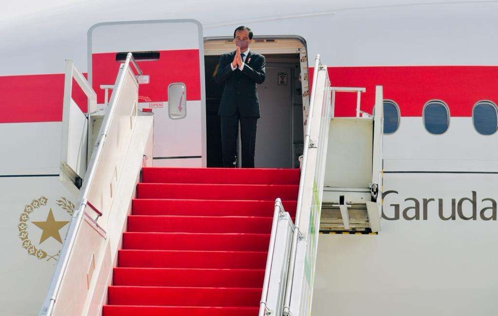 Pesawat Garuda yang dijadikan pesawat kepresidenan oleh Presiden Joko Widodo. (Foto: Setpres)