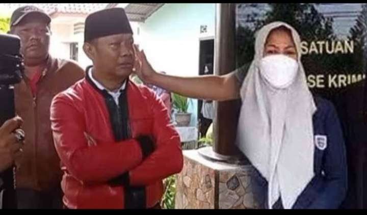 Yosef dan istri mudanya sedang menjalani tes kebohongan menggunakan lie detector di kantor polisi dalam kasus pembunuhan ibu dan anak di Subang Jabar. (Foto: Istimewa)