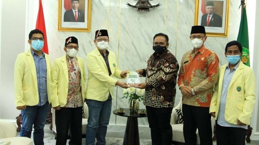 Menag Yaqut Cholil Qoumas menerima audiensi PP Pemuda Katolik di Jakarta. (Foto: Kemenag)