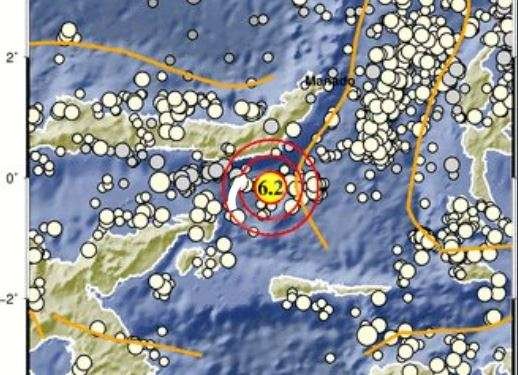 Pusat gempa di Mongondow Selatan.(Foto: BMKG)