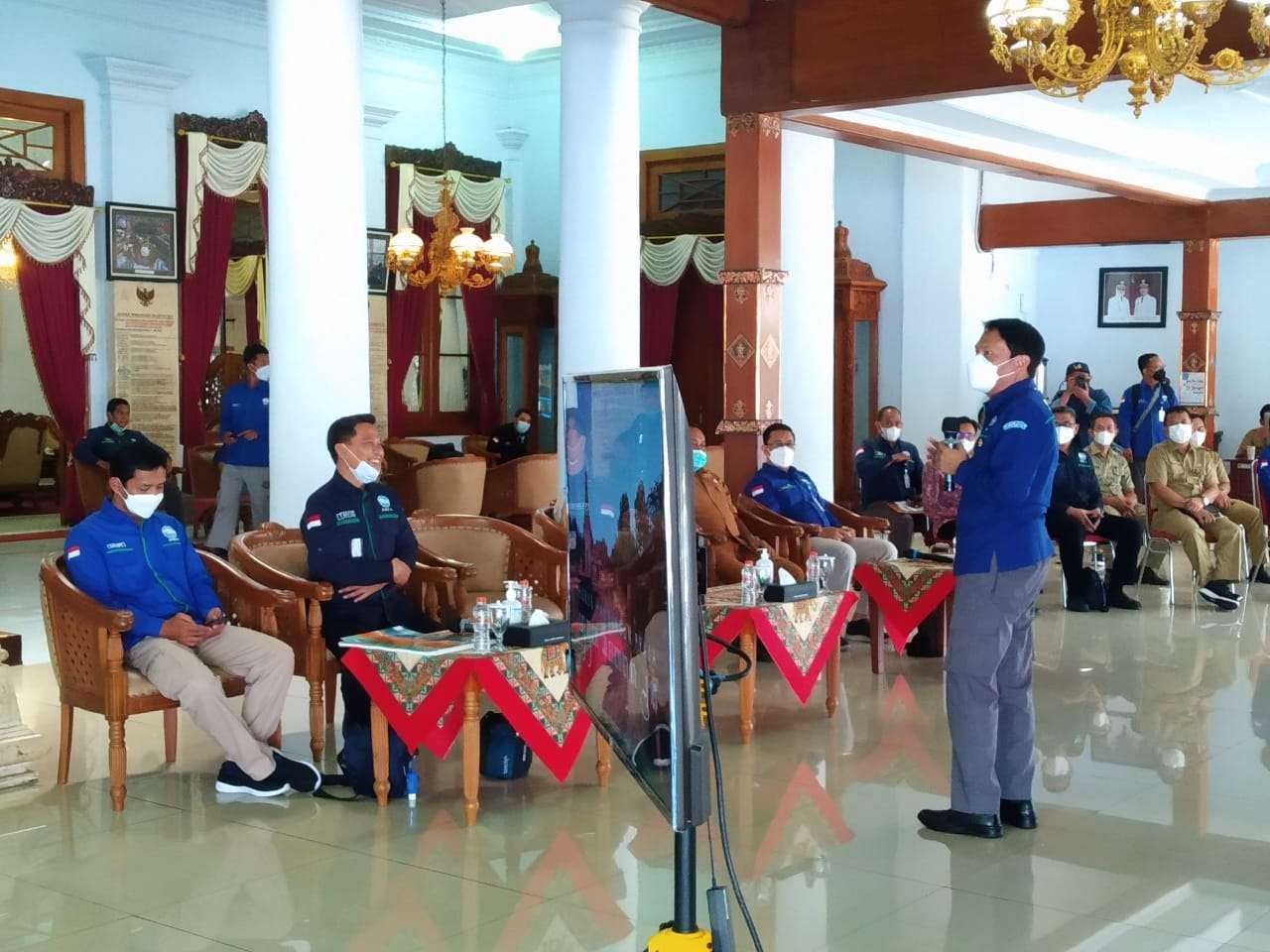 BMKG melakukan kunjungan ke Kabupaten Blitar dalam rangka sosialisasi kebencanaan akibat dampak fenomena La Nina. (Foto: Choirul Anam/Ngopibareng.id)