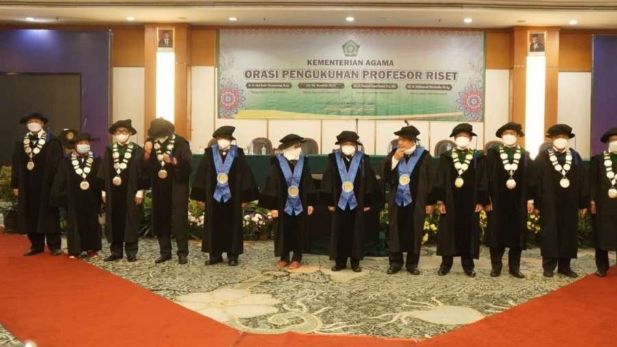 Pengukuhan Profesor Riset Kemenag, Kamis 11 November 2021. (Foto: Kemenag)