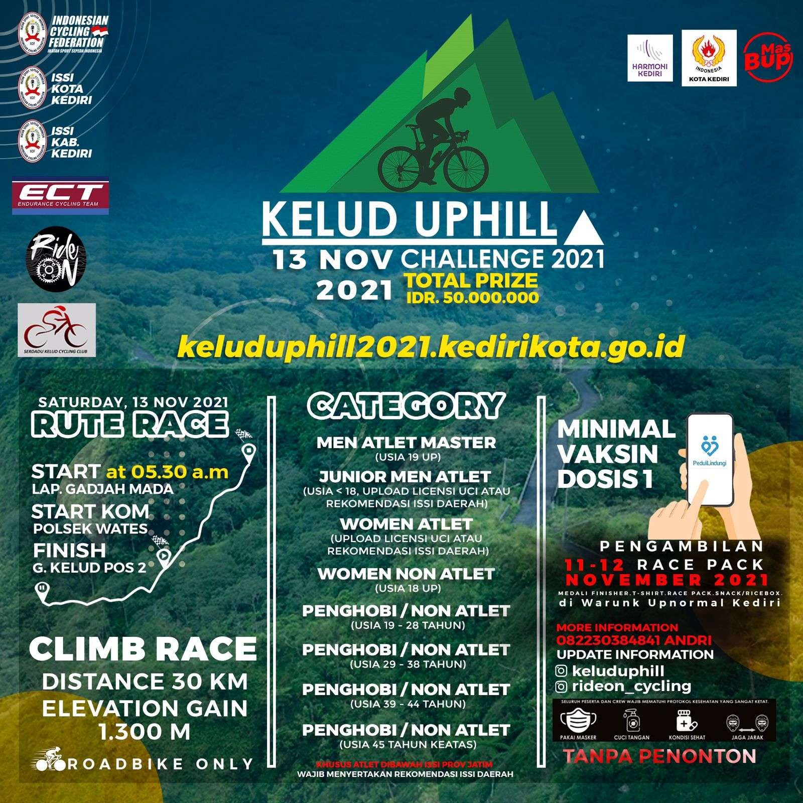 291  sepada nasional ramaikan event Kelud UpHill Challenge 2021. (Foto: Istimewa)