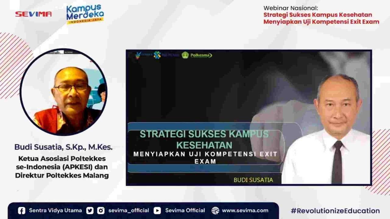 Budi Susatia selaku Ketua Asosiasi Poltekkes se-Indonesia saat menggelar Webinar bersama direktur (CMO) SEVIMA Ridho Irawan. (Foto: istimewa)