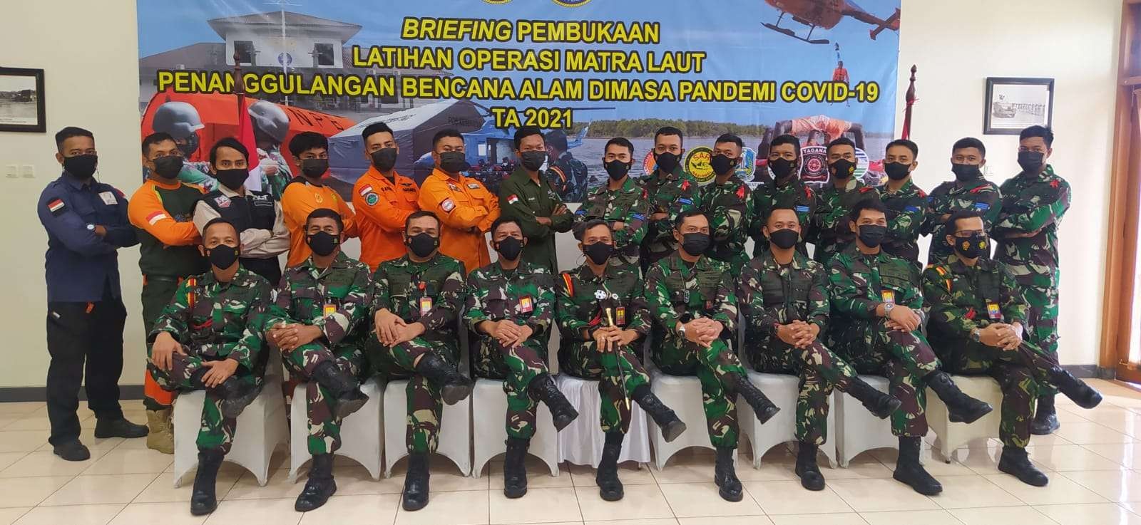 Peserta dan pemateri saat Pelatihan Operasi Matra Laut Bencana Alam di Masa Pandemi. (Foto: Istimewa)