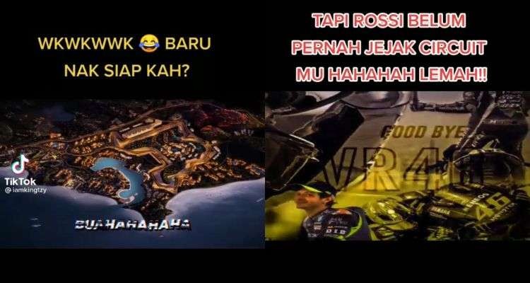 Netizen Malaysia sindir Sirkuit Mandalika dan sebut Valentino Rossi tak pernah balapan di sirkuit tersebut. (Foto: Tangkap layar akun TikTok @iamtzy)