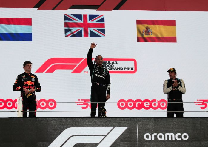 Lewis Hamilton juara F1 GP Qatar, Minggu 21 November 2021. (Foto Twitter)