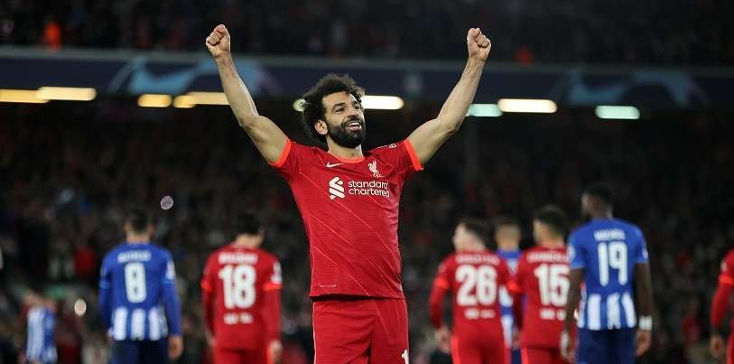 Mohamed Salah menyumbangkan satu gol saat Liverpool mengandaskan Porto 2-0 di matchday 5 Grup B Liga Champions, Kamis 25 November 2021. (Foto: Twitter/@LFC)