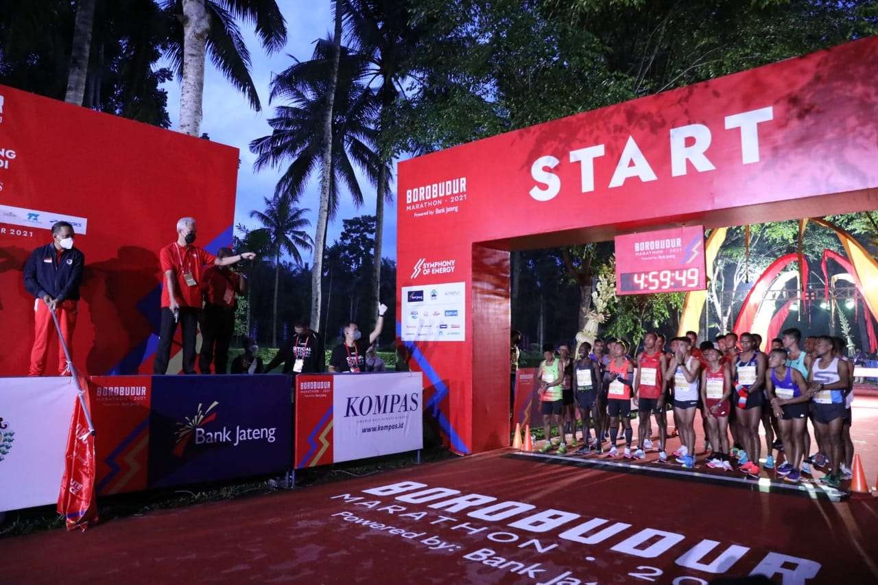 Event marathon terbaik di Indonesia, Borobudur Marathon kembali digelar di tahun 2021. (Foto: Dok Jateng).