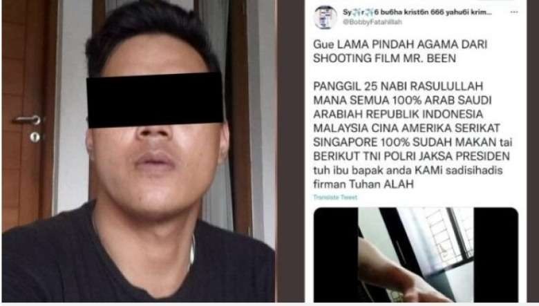 Pria ini ditangkap polisi karena diduga melakukan penodaan agama. (Foto: Tangkapan Instagram)