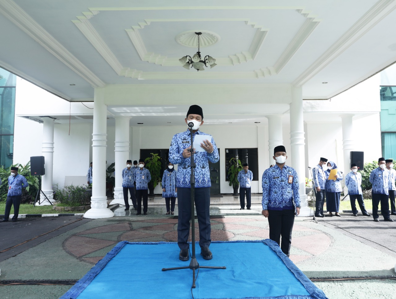 Upacara HUT Korpri ke-50 di Lumajang, Senin 29 November 2021. (Foto: Kominfo Lumajang)