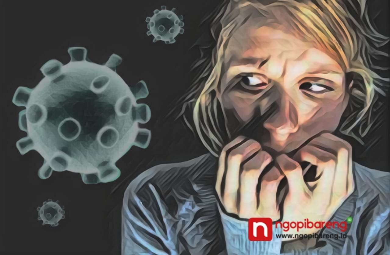 Ilustrasi sebaran virus baru Covid-19. (Grafis: Fa Vidhi/Ngopibareng.id)