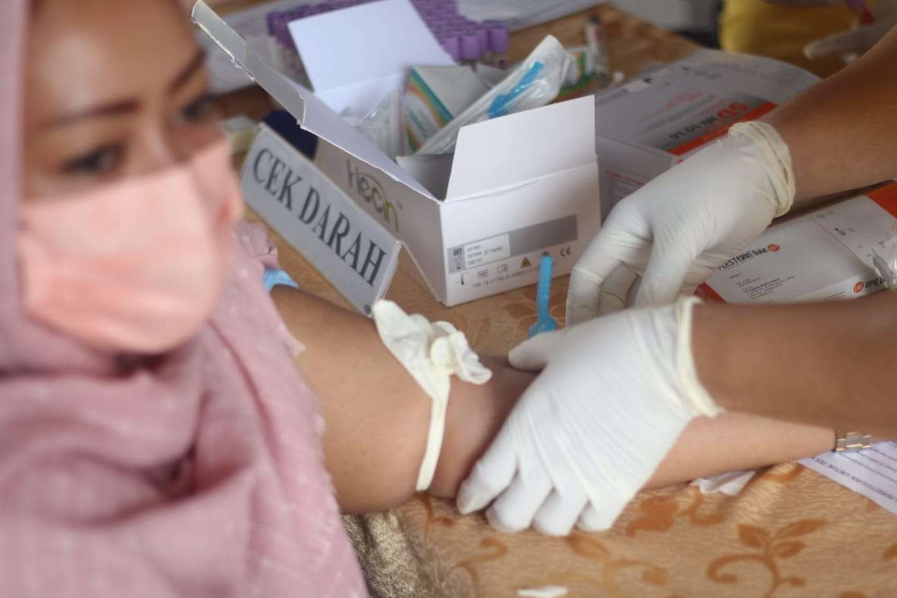 Skrining dan tes HIV AIDS yang digelar Rutan Gresik. (Foto: Kemenkumham Jatim)