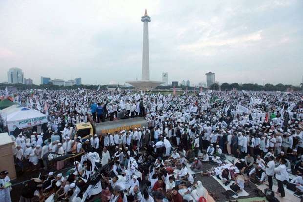 Ilustrasi massa aksi Reuni 212 beberapa waktu silam. (Foto: Istimewa)