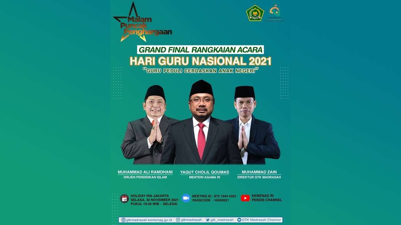 Grand Final Rangkaian Acara Anugerah Hari Guru Nasional. (Kemenag)