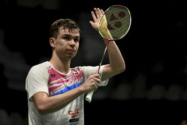 Rasmus Gemke senasib dengan Kento Momota, mundur dari babak penyisihan Grup A turnamen BWF World Tour Finals 2021 di Bali International Convention Center & Westin Resort, Nusa Dua, Bali. (Foto: Istimewa)