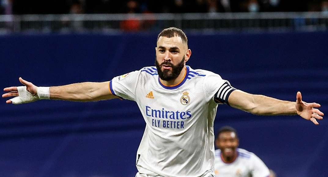 Karim Benzema mencetak gol tunggal saat Madrid menang 1-0 atas Athletic Bilbao. (Foto: Twitter/@realmadrid)