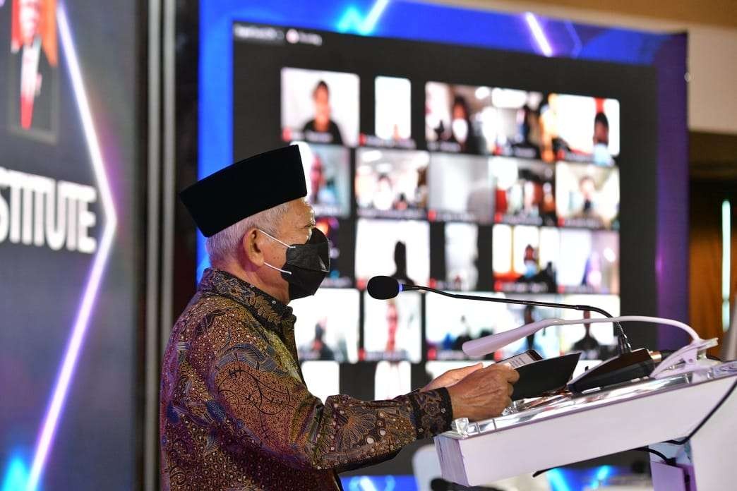 Wapres Ma'ruf Amin bicara tentang ekonomi dan keuangan RI syariah. (Foto: Setwapres)