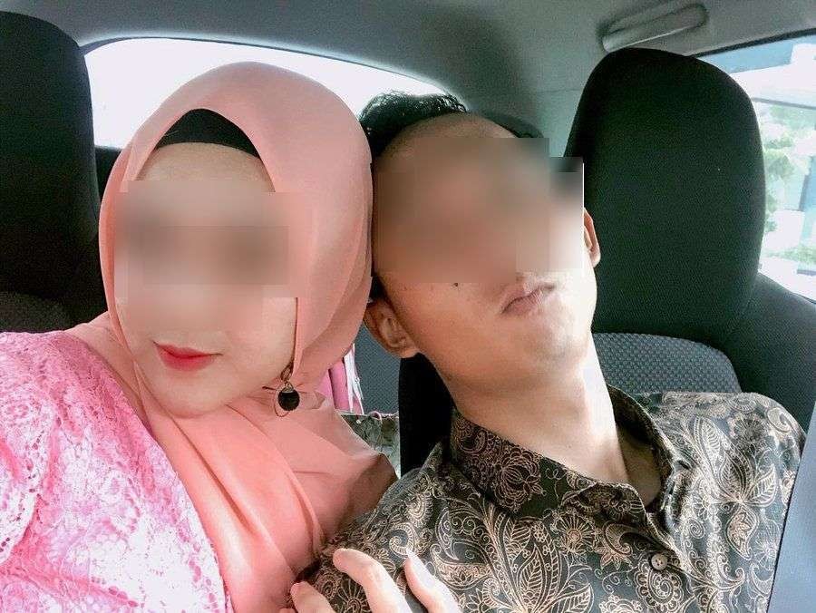 Pasangan Novi, mahasiswi cantik yang tewas bunuh diri di kuburan ayahnya, bersama oknum polisi berinisial RB. (Foto: Istimewa)