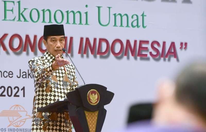 Presiden Jokowi buka kongres ekonomi umat ke -2 MUI. (Foto: Setpres)