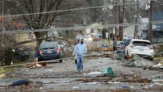 Kondisi Kentucky pascatornado di Kentucky, Amerika Serikat. (Foto: CNN)