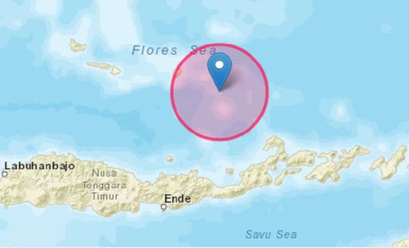 Pusat gempa magnitudo 7,4 di NTT. (Foto: BMKG)