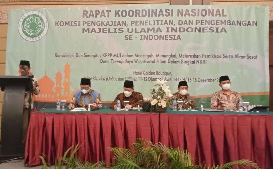 Majelis Ulama Indonesia (MUI) menggelar Pembukaan Rapat Koordinasi Nasional (Rakornas) di Golden Boutique Hotel, Kemayoran Jakarta, Rabu 15 Desember 2021. (Foto: Istimewa)