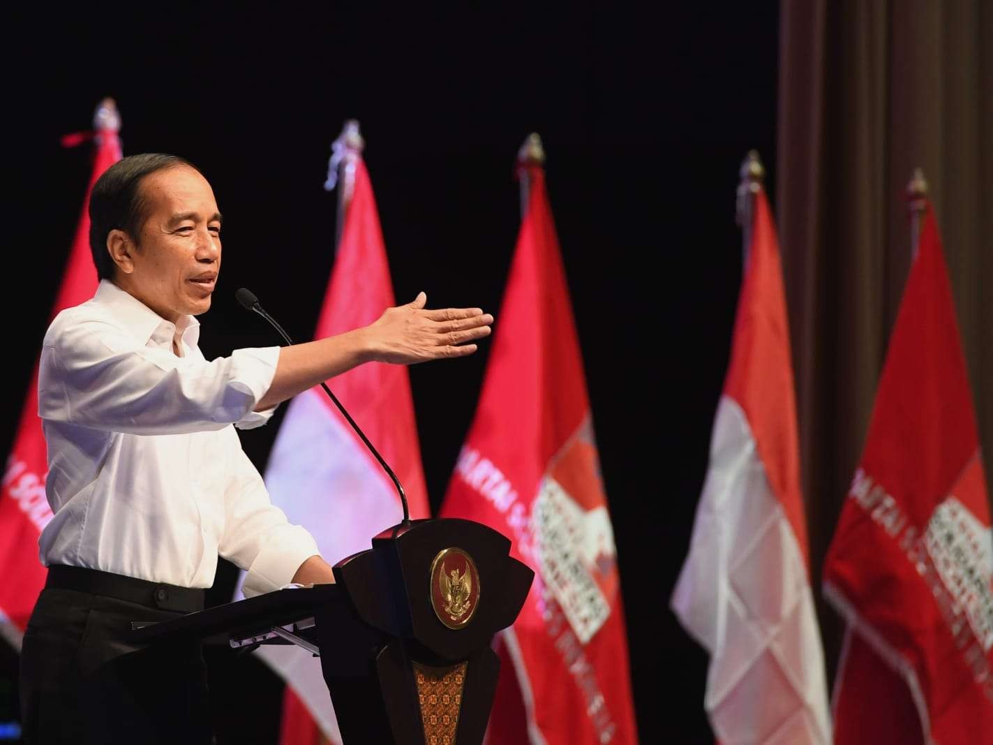 Presiden Jokowi menghadiri HUT ke-7 PSI. (Foto: Setpres)