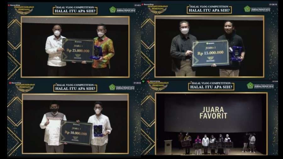 Juara Halal Vlog Competition 2021. (Foto: Kemenag)