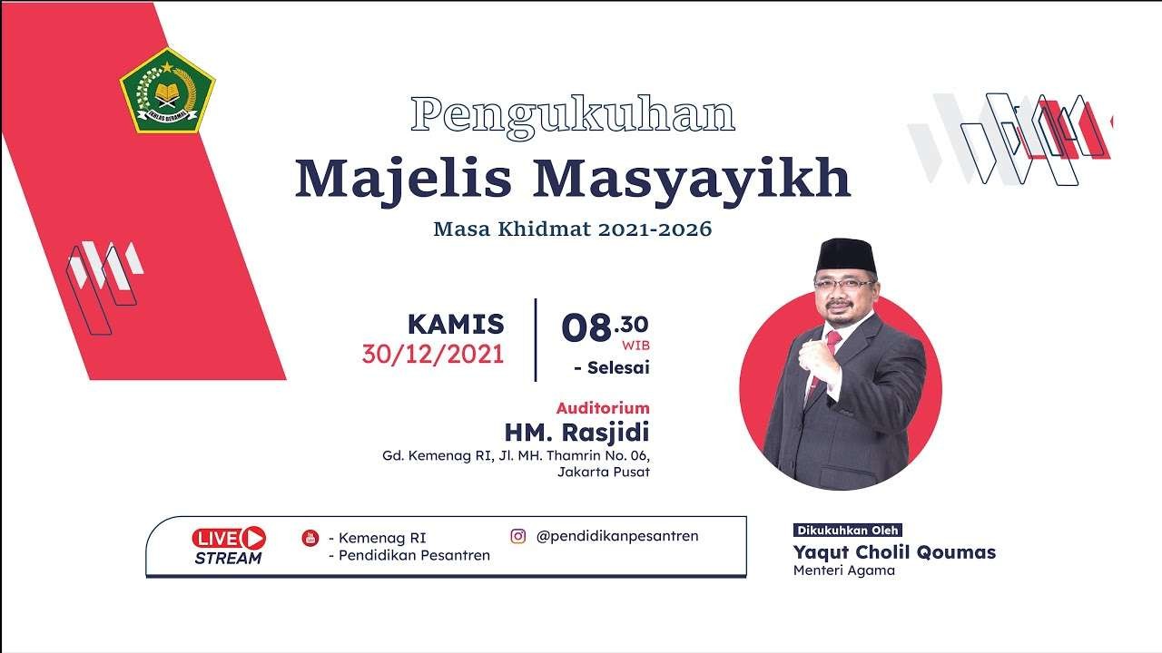 Majelis Masyayikh yang dikukuhkan Menag Yaqut Cholil Qoumas. (Foto: Kemenag)