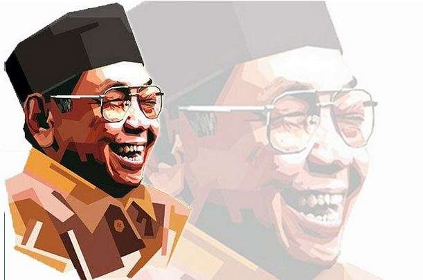 KH Abdurrahman Wahid, alias Gus Dur penuh canda tawa. (Foto: Ilustrasi)