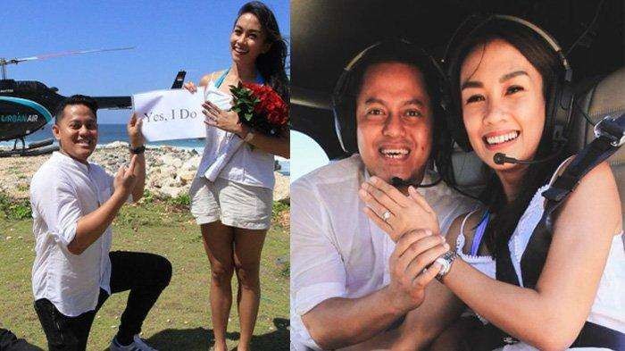 Pasangan Melanie Putria dan Aldico Sapardan saat melangsungkan prosesi lamaran. (Foto: Instagram Melanie Putria)