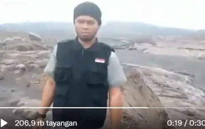 Tersangka, Hadfana Firdaus dalam video viral tendang sesajen.