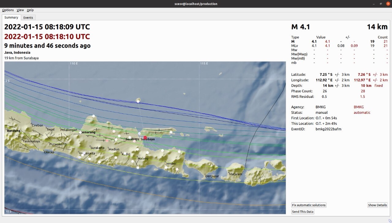 Titik gempa yang terjadi di Bangkalan, Madura (Foto: dok. BMKG)