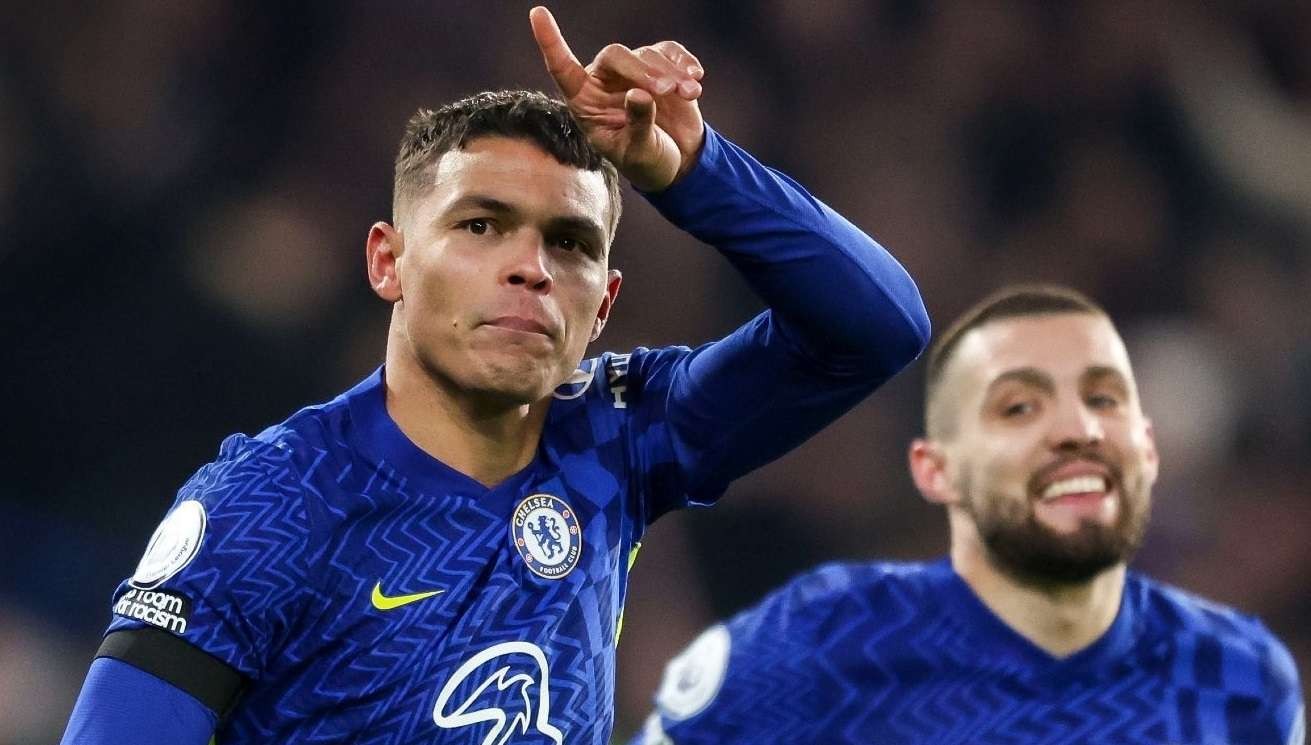 Thiago Silva mencetak gol kedua Chelsea saat mengalahkan Tottenham Hotspur 2-0, Senin, 24 Januari 2022. (Foto: Twitter)