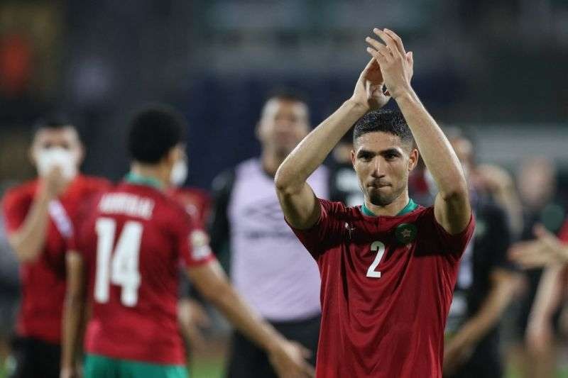 Achraf Hakimi membawa Maroko lolos ke perempat final Piala Afrika 2021. (Foto: Antara)