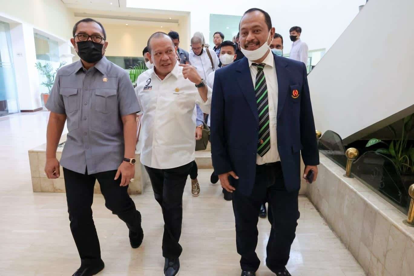 Ketua DPD RI, AA LaNyalla Mahmud Mattalitti saat menghadiri acara Musorprov KONI Jatim di Hotel Bumi, Surabaya, Rabu 26 Januari 2022. (Foto: Istimewa)